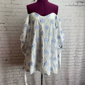 Caroline Constas size large Gabrielle mini dress white and blue